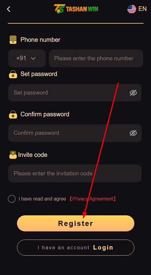 Click the register button